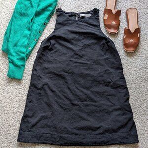 Abercrombie - Black High-Neck Linen-Blend Mini Dress - XSP (with Pockets)
